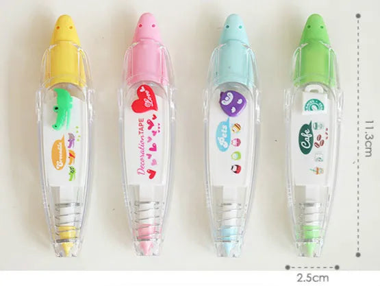 Cartoon Floral Sticker Tape Pen