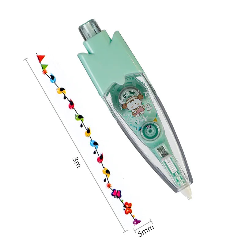 Cartoon Floral Sticker Tape Pen